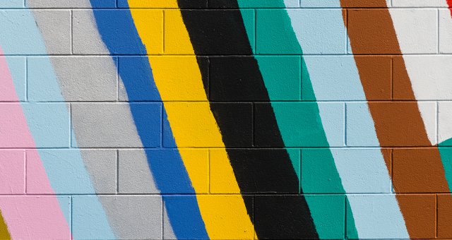 colorful stripes painted on wall