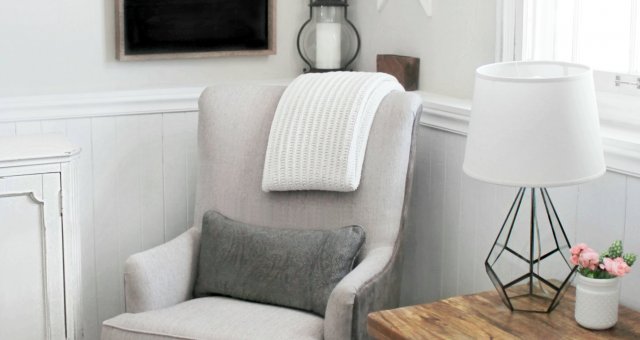gray accent chair