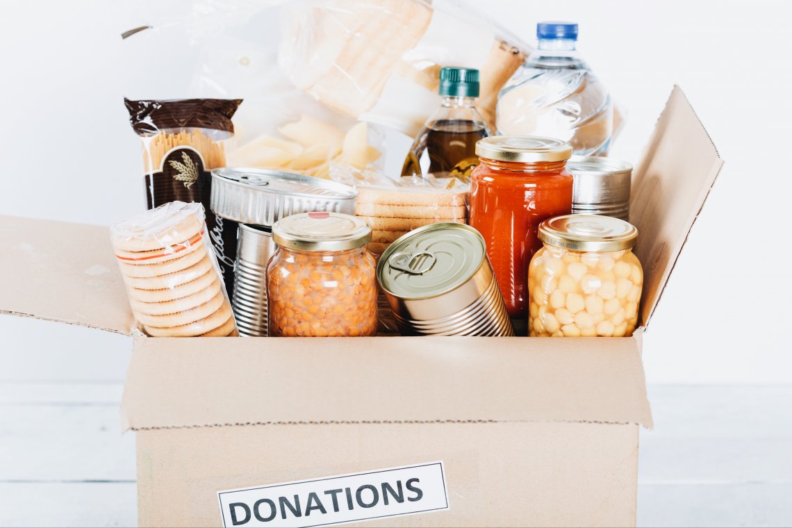 box of food for donations