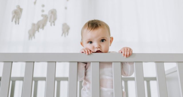 Baby in crib.