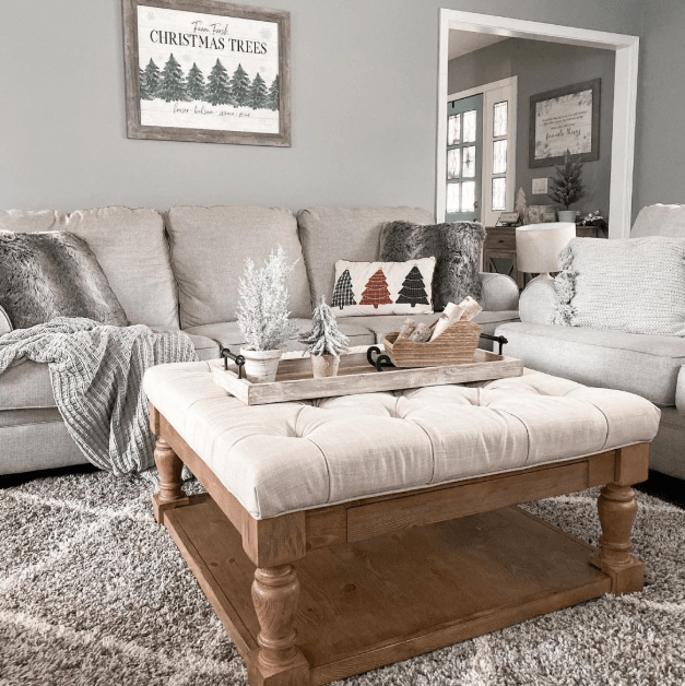 Neutral winter-themed room